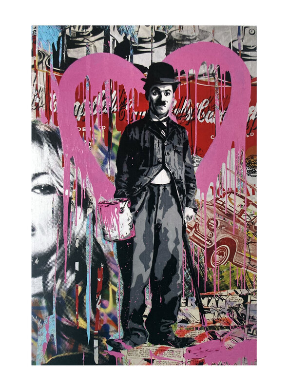 Mr. Brainwash, ‘'Tomato Spray (collage)' Hand-Signed Postcard Framed’, 2010, Print, Offset lithograph print on recycled natural cardstock.  Simply matted in black frame., Signari Gallery
