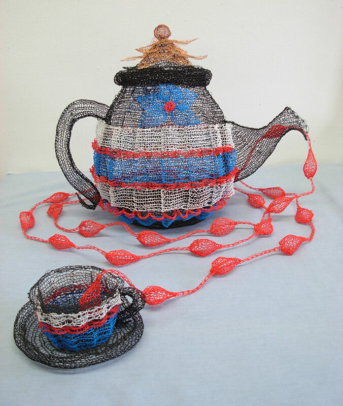 Adrienne Sloane, ‘Uncle Sam's Tea Party’, Sculpture, Knitted wire, Zenith Gallery