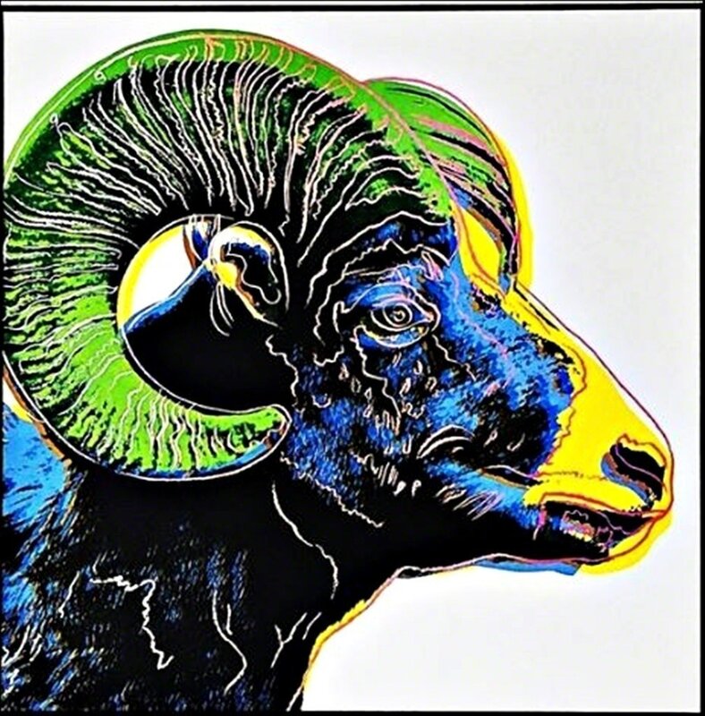 Andy Warhol, ‘Bighorn Ram for Art Basel’, 1987, Print, Special Limited Edition Color Offset Lithograph for Art Basel, mounted and unframed, Alpha 137 Gallery Gallery Auction
