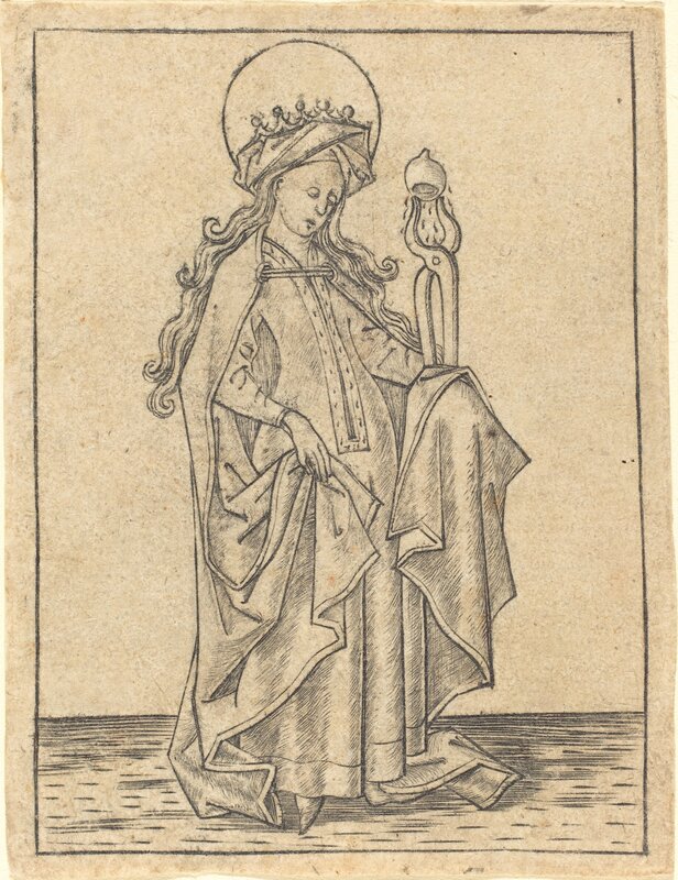 Israhel van Meckenem, ‘Saint Agatha’, ca. 1465, Print, Engraving, National Gallery of Art, Washington, D.C.