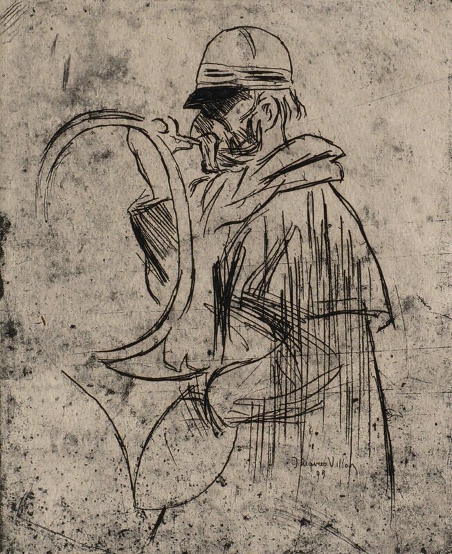 Jacques Villon, ‘Man with hunting horn’, Print, Etching On Wove, Roseberys