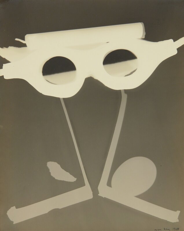 Man Ray, ‘Rayograph with Goggles, Egg and Candle’, 1924, Photography, Unique gelatin silver print, Phillips