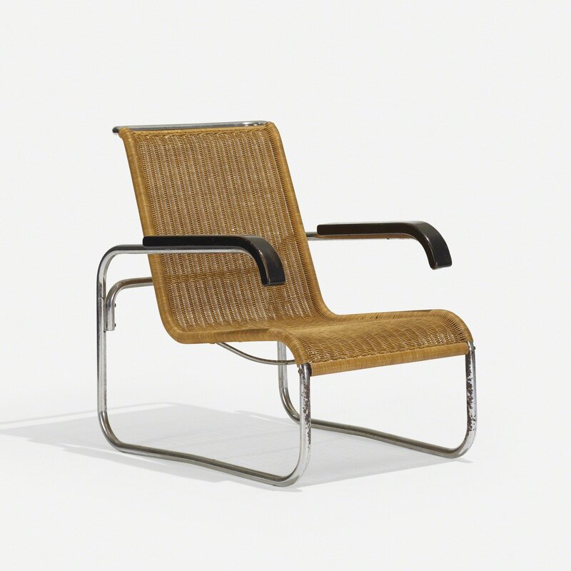 Marcel Breuer, ‘Early B35 Lounge Chair’, 1928-1929, Design/Decorative Art, Wicker, chrome-plated steel, lacquered wood, Rago/Wright/LAMA/Toomey & Co.