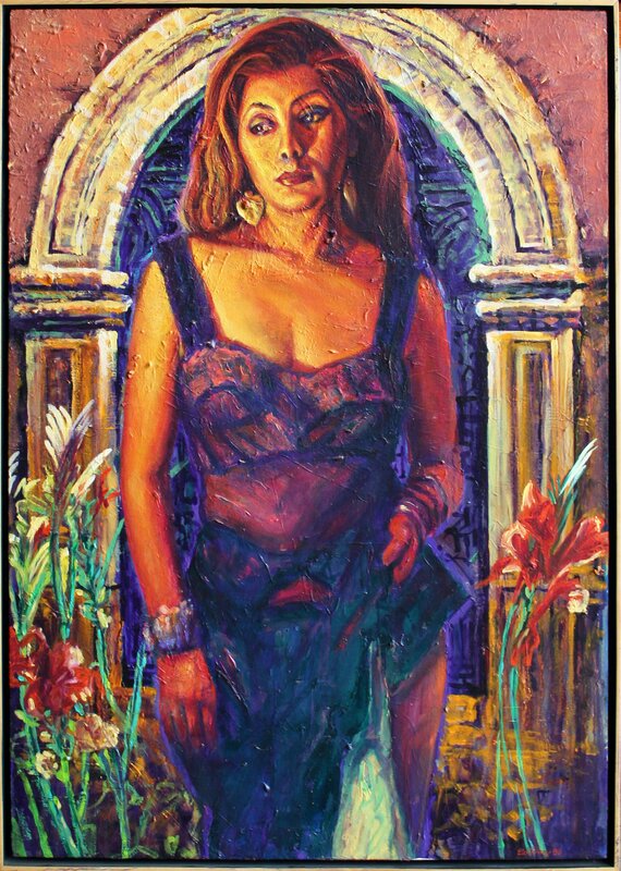 Eloy Torrez, ‘Margarita as a New Madonna’, 1988, Painting, Acrylic on canvas, Robert Berman Gallery