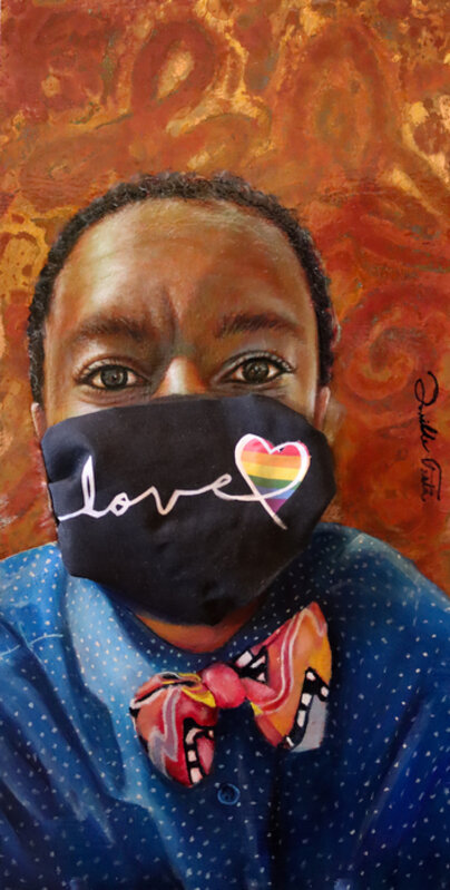 Danielle Festa, ‘Bowtied Pride’, 2020, Painting, Oil on copper with textile mounted on board, Dab Art Co.