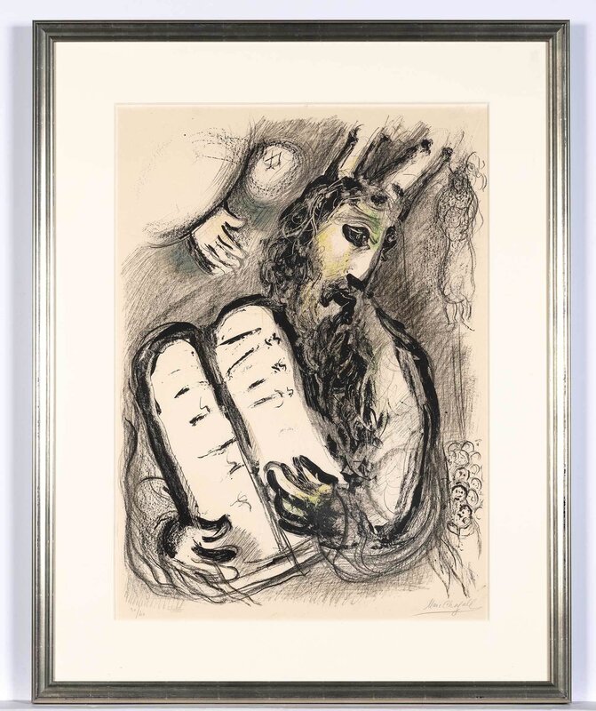 Marc Chagall, ‘Moise Et Les Tables De La Loi (M. 381)’, 1963, Print, Color lithograph on Arches paper, Doyle