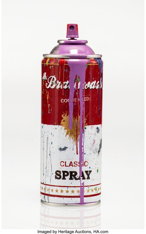 Mr. Brainwash, ‘Spray Can (Purple)’, 2013, Print, Screenprint with handcoloring on iron spray can, Heritage Auctions