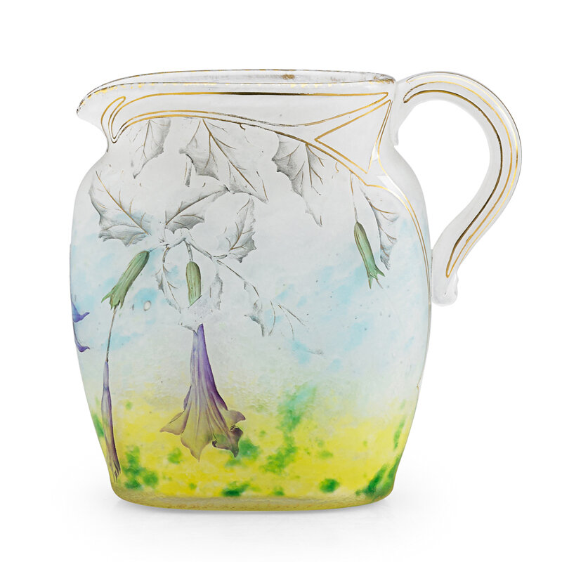 Daum, ‘Early Pitcher With Nightshade, France’, Late 19th C., Design/Decorative Art, Acid-Etched, Gilt, And Enameled Internally Decorated Glass, Rago/Wright/LAMA/Toomey & Co.