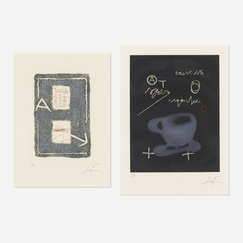 Antoni Tàpies, ‘Tasse and Untitled (two works)’, 1978, Print, Etching with carborundum and embossing in colors, Rago/Wright/LAMA/Toomey & Co.