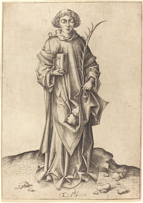 Israhel van Meckenem, ‘Saint Stephen’, Print, Engraving, National Gallery of Art, Washington, D.C.