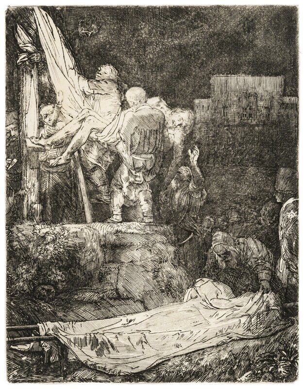 Rembrandt van Rijn, ‘The Descent from the Cross by Torchlight’, 1654, Print, Etching and drypoint, Forum Auctions