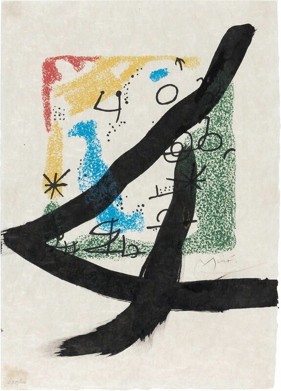 Joan Miró, ‘LES ESSÈNCIES DE LA TERRA (M. 578; SEE C. BOOKS 123)’, 1968, Print, Brush and ink over color lithograph, Doyle