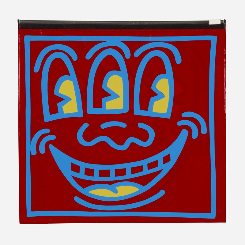 Keith Haring, ‘Signed Three Eyes Pop Shop Bag’, c. 1980, Ephemera or Merchandise, Plastic zippered pouch, Rago/Wright/LAMA/Toomey & Co.