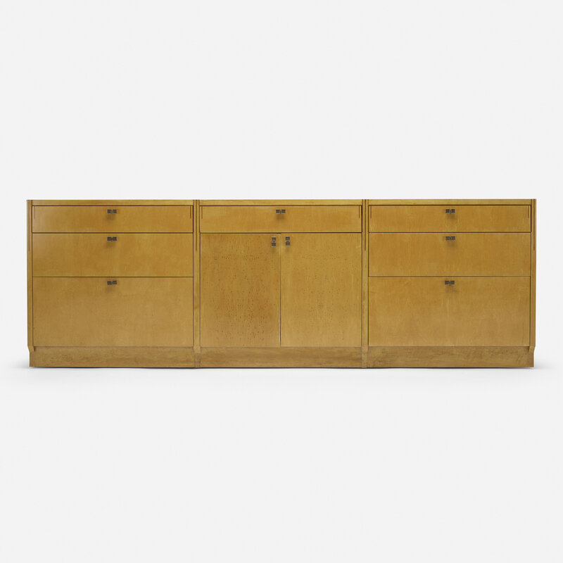 Pierre Paulin (1927-2009), ‘Paulin Collection cabinet, model 1016’, 1984, Design/Decorative Art, Bird's-eye maple, walnut, brass, Rago/Wright/LAMA/Toomey & Co.