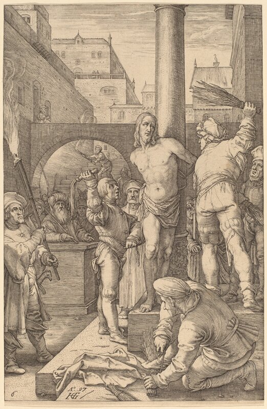 Hendrik Goltzius, ‘Flagellation of Christ’, 1597, Print, Engraving, National Gallery of Art, Washington, D.C.