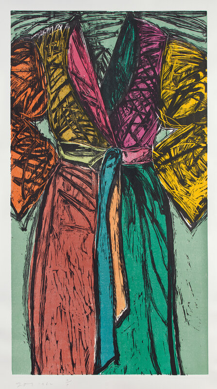 Jim Dine, ‘Fourteen Color Woodcut Bathrobe’, 1982, Print, Monumental woodcut in colors, on Rives BFK paper, with full margins., Phillips