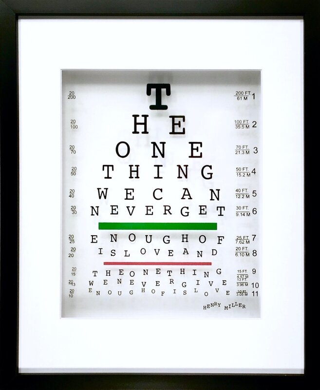 Michael Suchta, ‘HENRY MILLER EYE QUOTE’, 2020, Painting, Acrylic on Five Layers of Plexiglas, Bruce Lurie Gallery