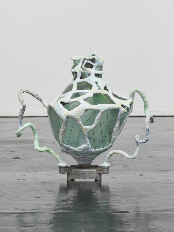 Hugo Laporte, ‘ACAB series: Monumental Vase / Alien-Antique Style’, 2020, Sculpture, Burned windshield glass, hand 3D print, metal engine part, wax (glass, metal, PLA, wax), NıCOLETTı