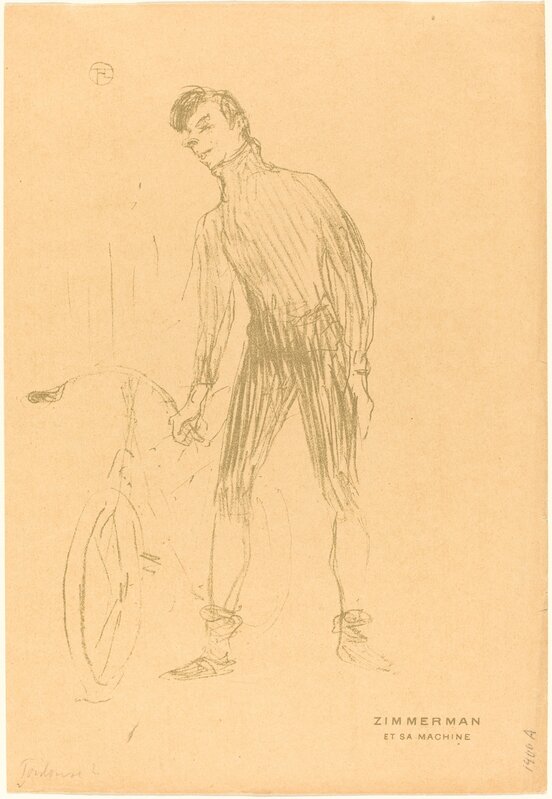 Henri de Toulouse-Lautrec, ‘Zimmerman et sa machine (Zimmerman and His Machine)’, 1895, Print, Lithograph in gray on velin paper, National Gallery of Art, Washington, D.C.