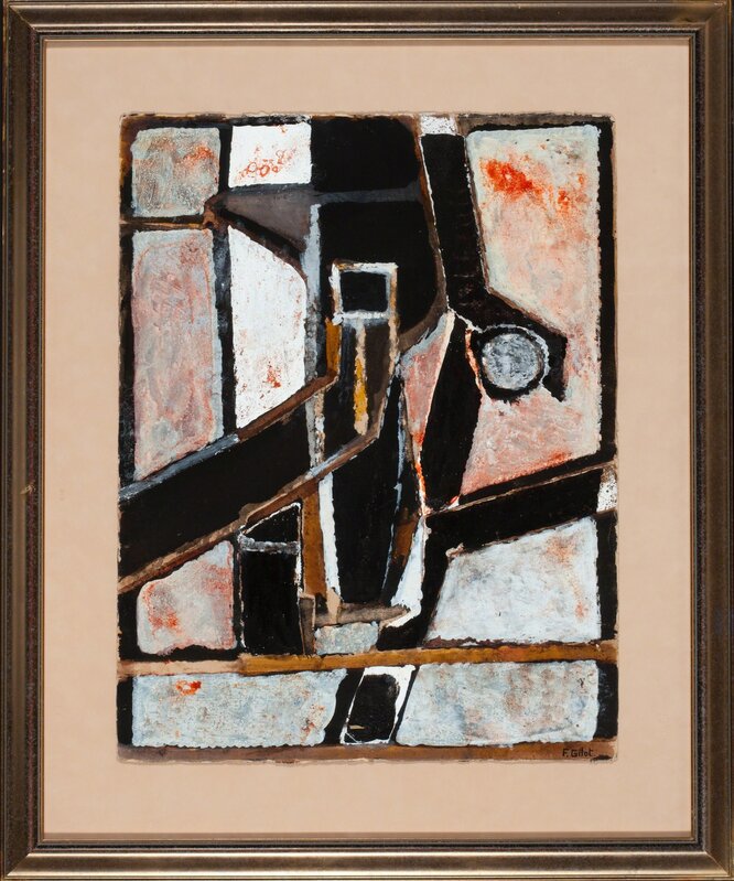 Françoise Gilot, ‘Composition with a Bottle’, 1961, Drawing, Collage or other Work on Paper, Oil and tempera on paper, Heritage Auctions