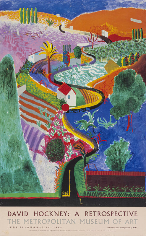 David Hockney, ‘"Nichols Canyon" Exhibition Poster’, 1988, Ephemera or Merchandise, Offset lithograph, Seoul Auction
