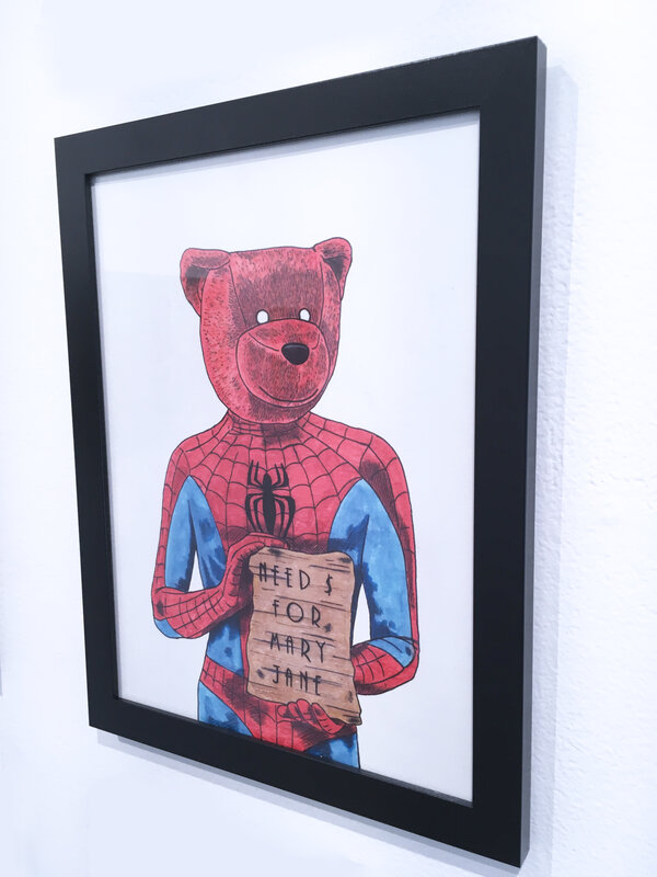 Sean 9 Lugo, ‘Need $ For Mary Jane’, 2019, Drawing, Collage or other Work on Paper, Marker and ink on Bristol paper, framed, Deep Space Gallery