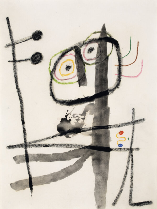 Joan Miró, ‘Untitled’, 1949, Drawing, Collage or other Work on Paper, Ink, charcoal and pastel on paper, MARUANI MERCIER GALLERY