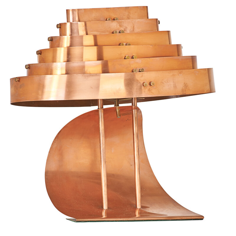 Kurt Versen, ‘Table Lamp, USA’, 1930s, Design/Decorative Art, Copper, brass, two sockets, Rago/Wright/LAMA/Toomey & Co.