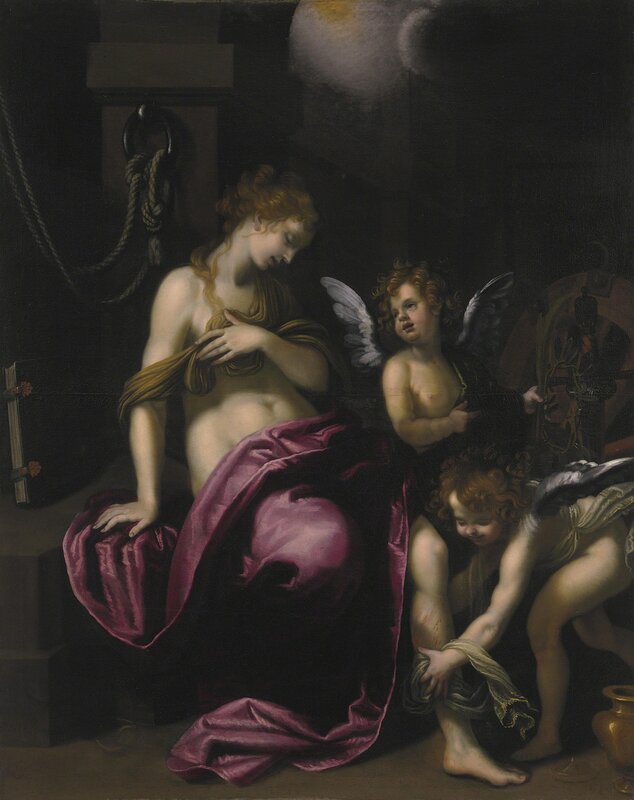 Giovanni Bilivert, ‘Saint Catherine of Alexandria with two angels’, Painting, Oil on canvas, Christie's Old Masters 