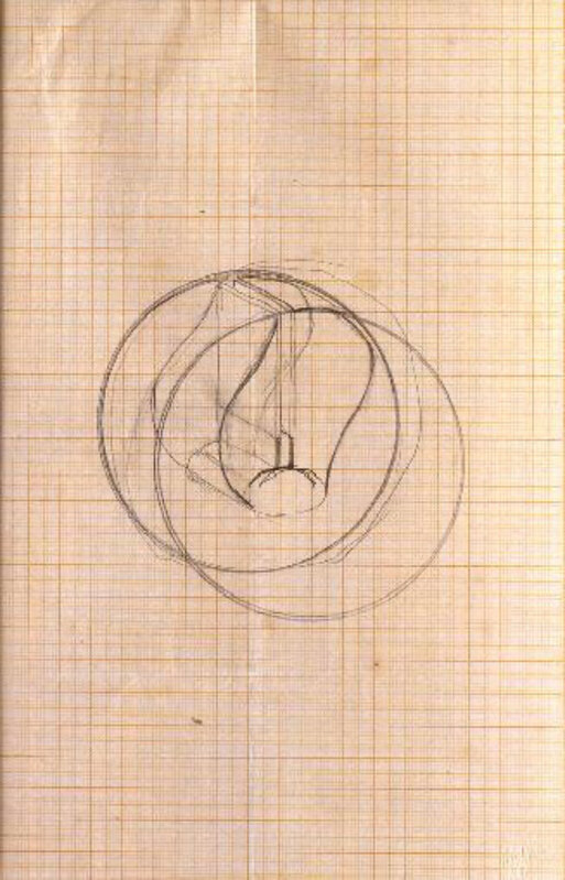Naum Gabo, ‘Study for a Construction (D84)’, early 1920s, Drawing, Collage or other Work on Paper, Pencil on graph paper, Annely Juda Fine Art