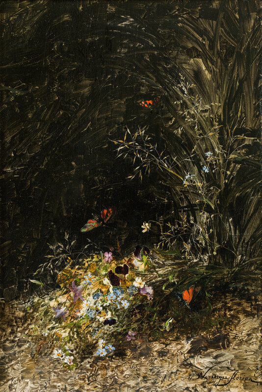 Olga Wisinger-Florian, ‘Wild Flower Bouquet’, ca. 1885/1890, Painting, Oil on panel, Galerie Kovacek & Zetter