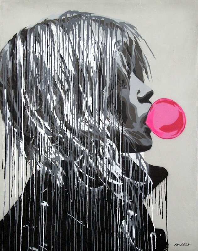 Hijack, ‘Bubble Gum Girl’, 2017, Painting, Stencil on Cement, Contessa Gallery
