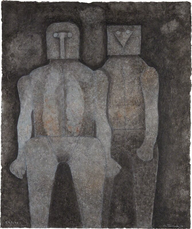 Rufino Tamayo, ‘Dos Hermanos (Two Brothers)’, 1987, Print, Mixografía® print in colors, on heavy handmade paper, the full sheet, Phillips