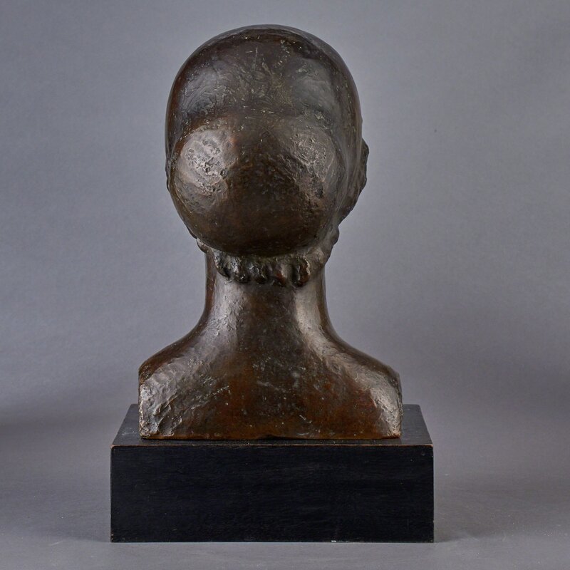 Aristide Maillol, ‘Tete de Jeune Fille’, Sculpture, Bronze with golden brown patina, on a wood base, Doyle