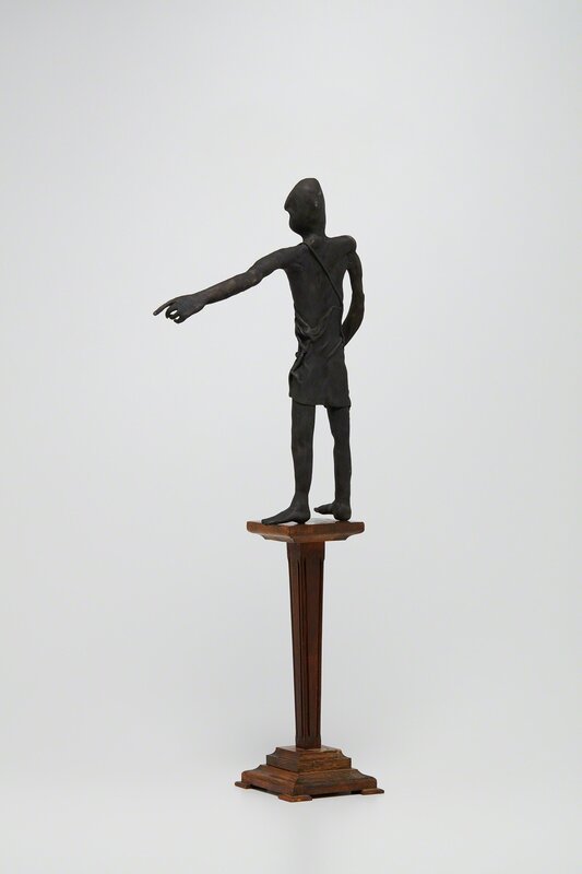 Francis Upritchard, ‘Balata Standing Point Black’, 2006, Sculpture, Bronze on wood base, Phillips