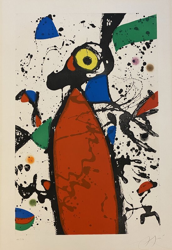Joan Miró, ‘Souris rouge à la mantille ’, 1975, Print, Aquatint printed in colours., Sims Reed Gallery