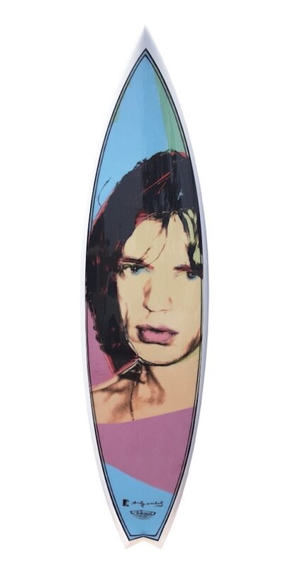Andy Warhol, ‘Mick Blue’, ca. 2012, Print, Digital print on fibreglass swallowtail surfboard, The Drang Gallery
