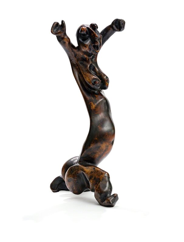Lucas Sithole, ‘Dancing by the Riverside (LS8506)’, 1985, Painting, Carved umgwawuma wood with a golden brown patina, Strauss & Co