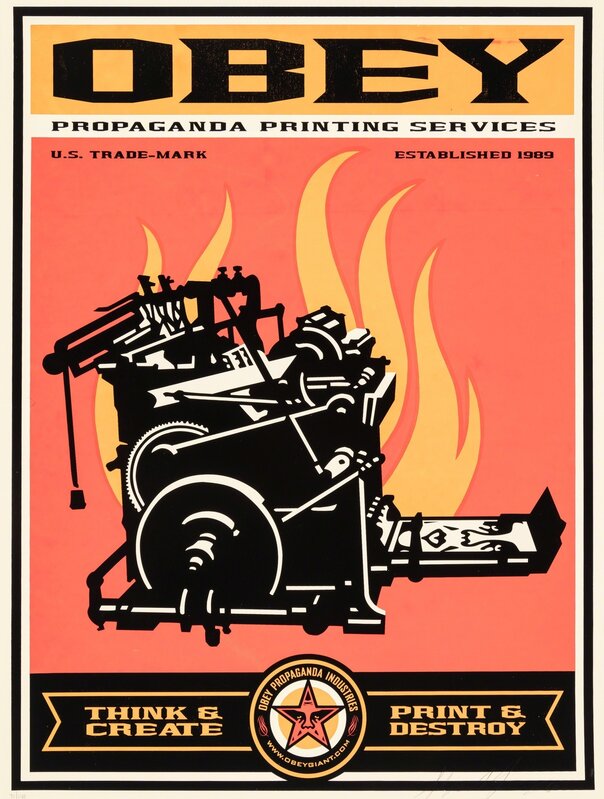 Shepard Fairey, ‘Print and Destroy’, 2000, Print, Screenprint in colors on cream paper, Heritage Auctions