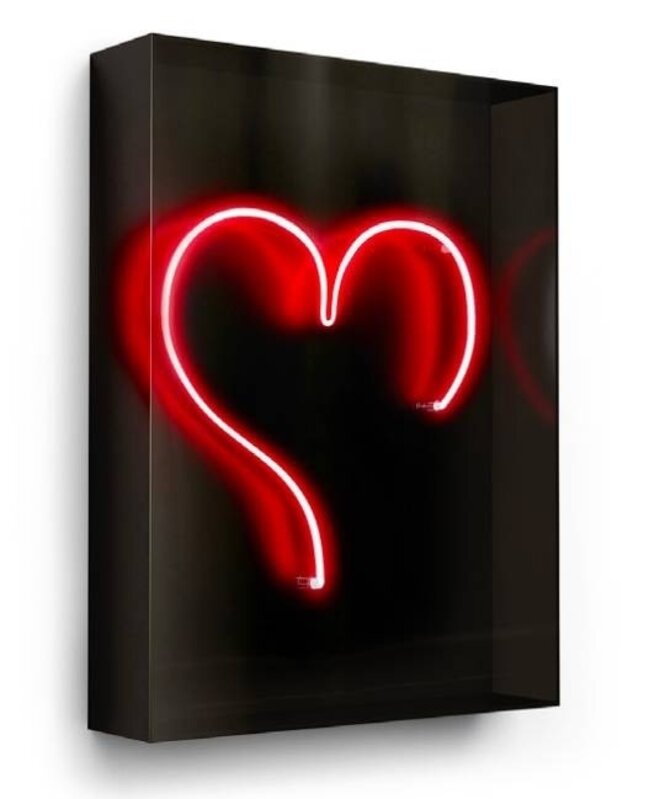 David Drebin, ‘Big Heart’, Sculpture, Neon Light Installation in a Smoked Acrylic Box, Art Angels 