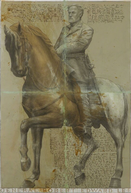 Miguel Zapata, ‘Drawing of General Robert E. Lee’, 2013, Drawing, Collage or other Work on Paper, Graphite, acrylic, and ink on paper, Valley House Gallery & Sculpture Garden