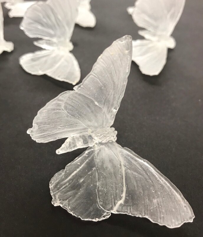 Alli Hoag, ‘ Butterflies ’, 2019, Sculpture, Cast glass on steel pins (for mounting), River House Arts