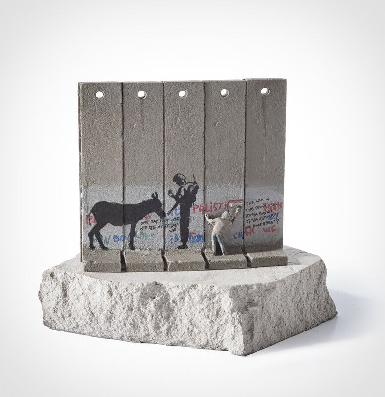 Banksy, ‘Walled Off Hotel - Five Part Souvenir Wall Section (Donkey Documents)’, Sculpture, Hand-painted resin sculpture with West Bank Separation Wall base, Tate Ward Auctions