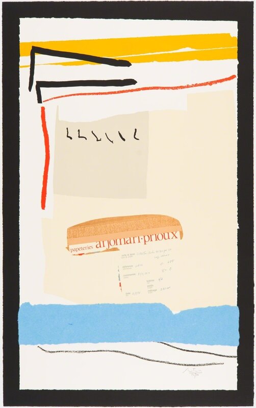 Robert Motherwell, ‘America - La France Variations III’, 1984, Print, Lithograph and collage, Kasmin