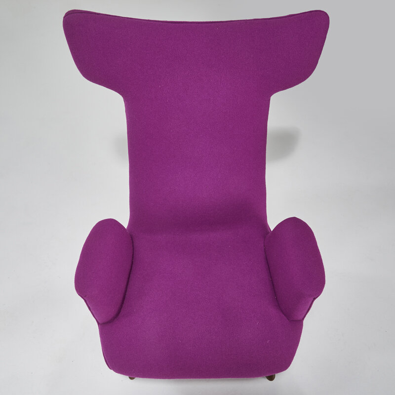 Vladimir Kagan, ‘Wing lounge chair (no. 503), USA’, Design/Decorative Art, Sculpted walnut, wool, Rago/Wright/LAMA/Toomey & Co.