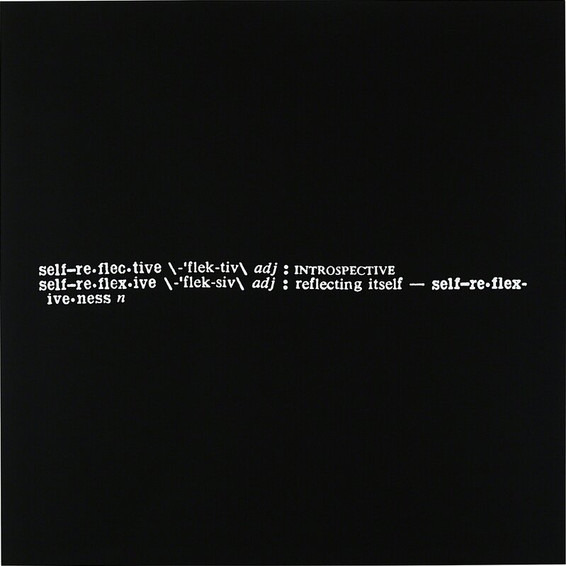 Joseph Kosuth, ‘Self-Reflective’, 1968, Mixed Media, Vinyl on pvc panel, Phillips