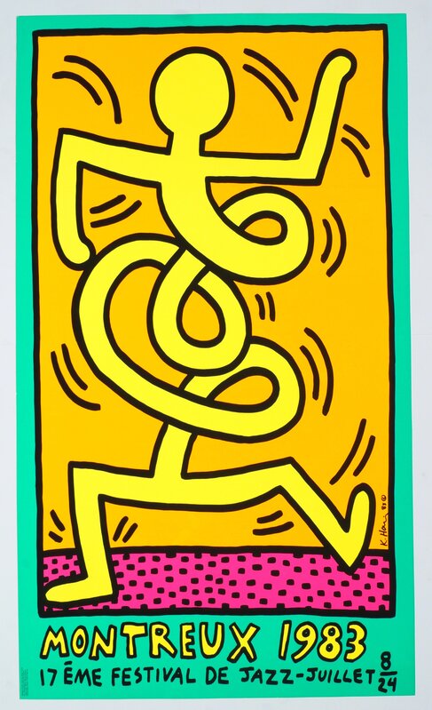 Keith Haring, ‘Montreux Festival de Jazz Poster’, 1983, Print, Screenprint in colours, Roseberys