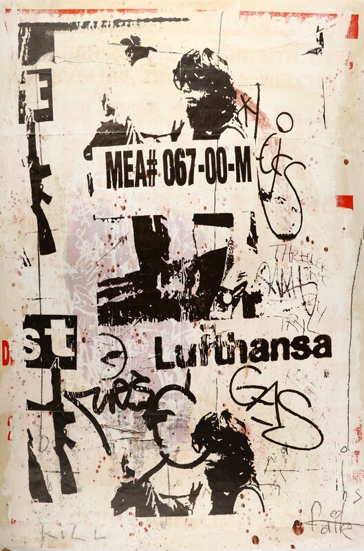 FAILE, ‘Lufthansa’, Print, A unique hand finished one colour screenprint on painted Key Foods poster paper, Chiswick Auctions