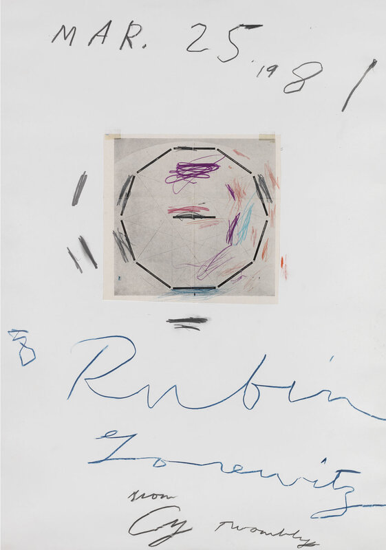 Cy Twombly, ‘Untitled’, 1981, Drawing, Collage or other Work on Paper, Collage and crayons on paper, Tornabuoni Art