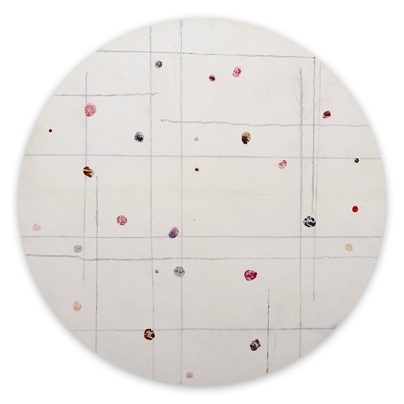 Harald Kröner, ‘Tondo 7 (Abstract painting)’, 2020, Painting, Ink, enamel on paper on linen, IdeelArt